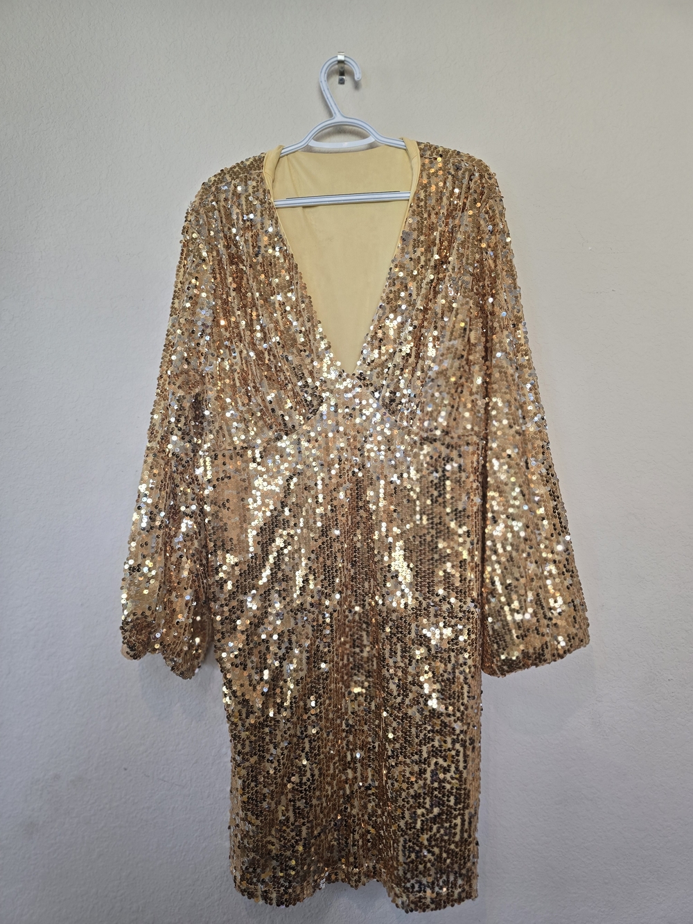 SHEIN Curve DeepV Sequin Party Dress Sz 3X